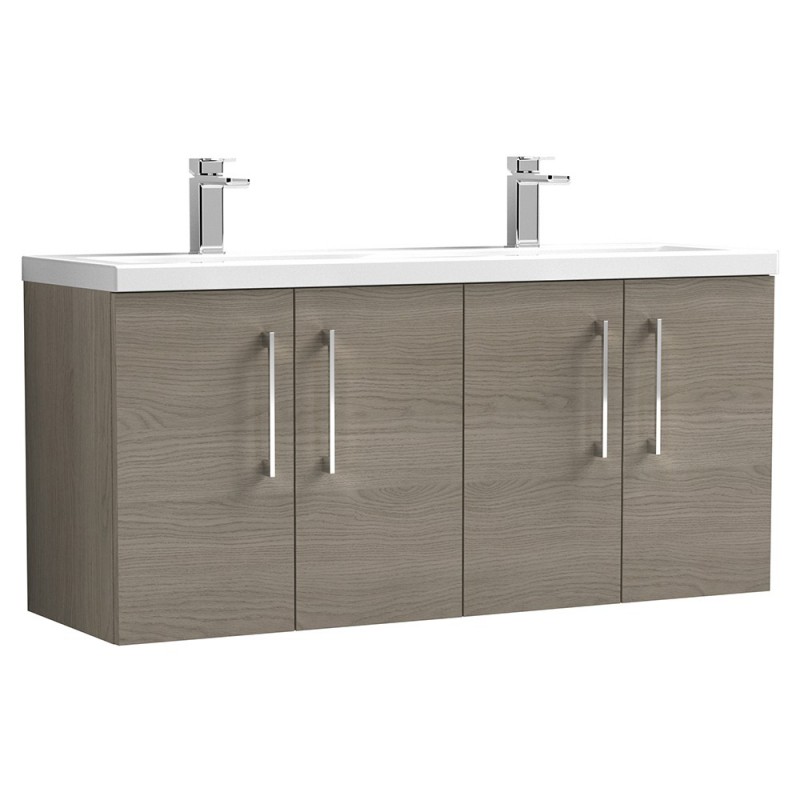 Arno 1200mm Wall Hung Double Basin Cupboard Vanity Units