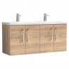 Arno 1200mm Wall Hung Double Basin Cupboard Vanity Units