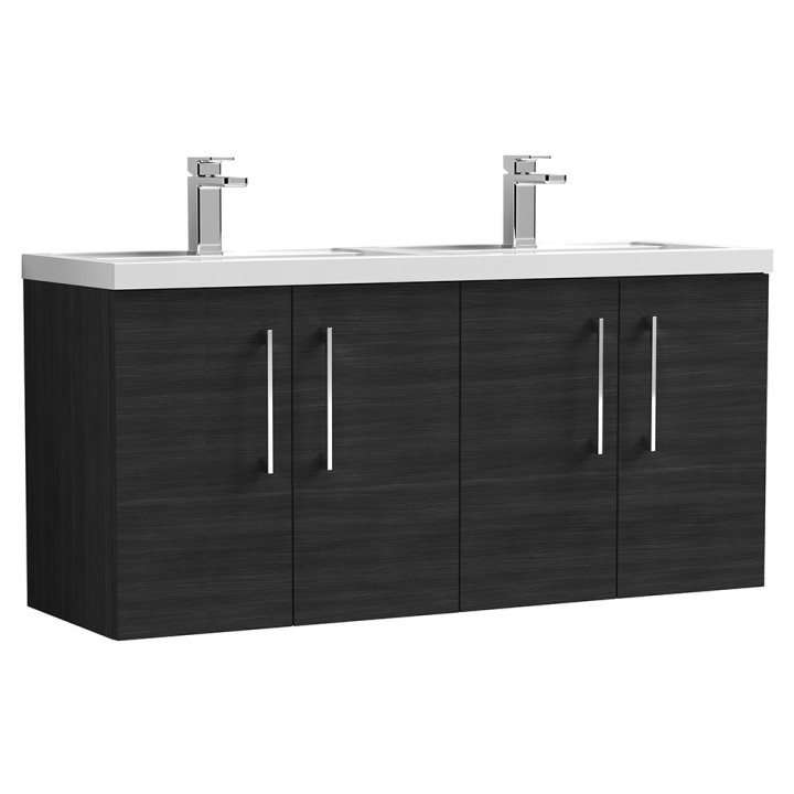 Arno 1200mm Wall Hung Double Basin Cupboard Vanity Units