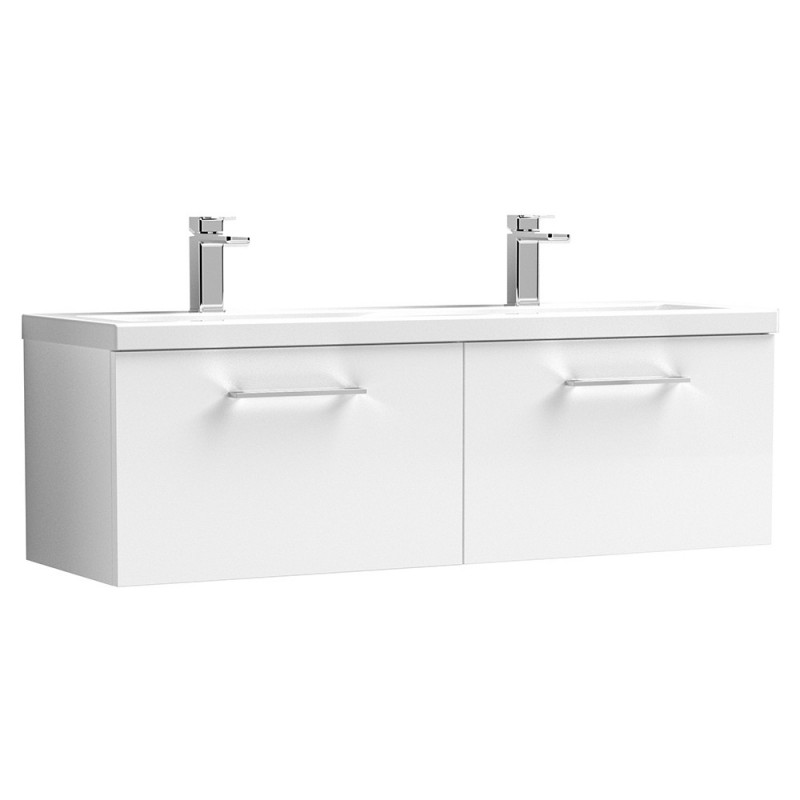 Arno 1200mm Wall Hung Double Drawer Double Basin Vanity Units