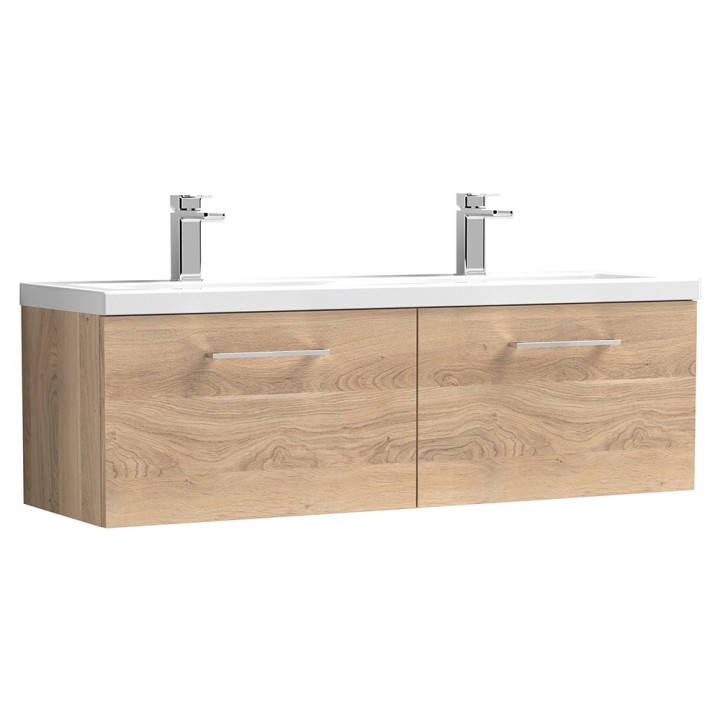 Arno 1200mm Wall Hung Double Drawer Double Basin Vanity Units