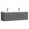 Arno 1200mm Wall Hung Double Drawer Double Basin Vanity Units