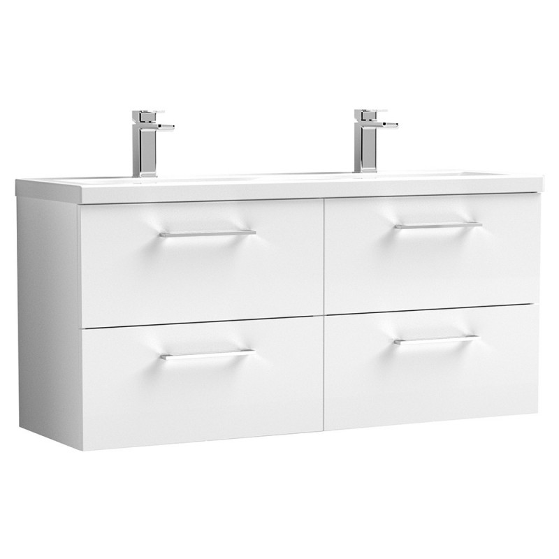 Arno 1200mm Wall Hung 4-Drawer Double Basin Vanity Units