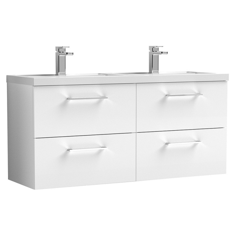 Arno 1200mm Wall Hung Four Drawer Double Basin Vanity Units