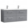 Arno 1200mm Wall Hung 4-Drawer Double Basin Vanity Units