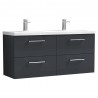 Arno 1200mm Wall Hung 4-Drawer Double Basin Vanity Units