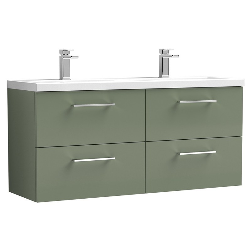 Arno 1200mm Wall Hung 4-Drawer Double Basin Vanity Units