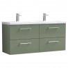 Arno 1200mm Wall Hung Four Drawer Double Basin Vanity Units