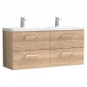 Arno 1200mm Wall Hung 4-Drawer Double Basin Vanity Units