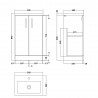 Arno Compact 500mm Freestanding Cupboard Vanity Units