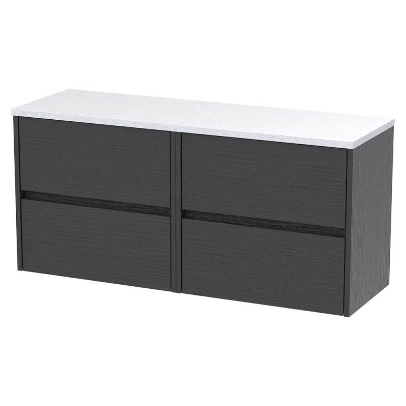 Havana 1200mm Wall Hung Four Drawer Double Basin Worktop Vanity Units