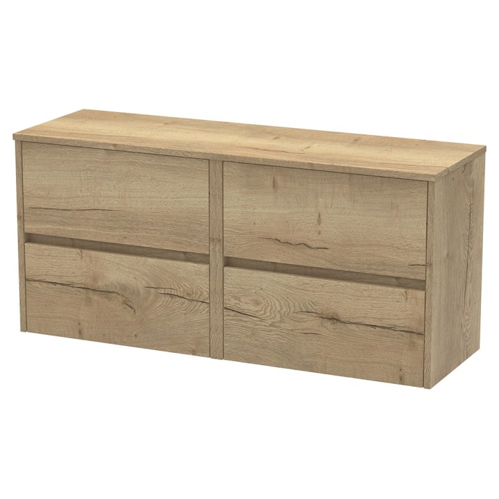 Havana 1200mm Wall Hung Four Drawer Double Basin Worktop Vanity Units