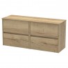 Havana 1200mm Wall Hung 4-Drawer Double Basin Worktop Vanity Units