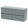 Havana 1200mm Wall Hung 4-Drawer Double Basin Worktop Vanity Units