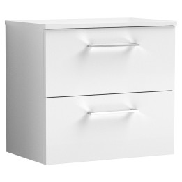 Arno 600mm Wall Hung Double Drawer Worktop Vanity Units