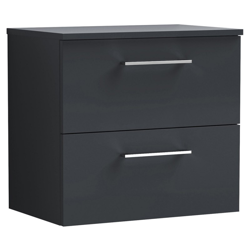 Arno 600mm Wall Hung Double Drawer Worktop Vanity Units