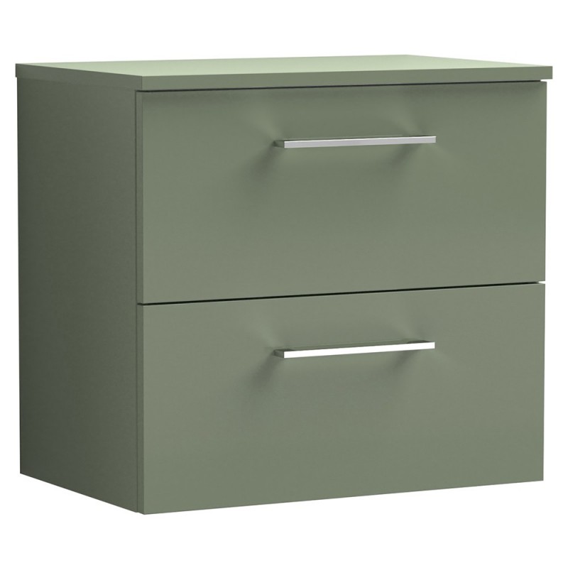 Arno 600mm Wall Hung Double Drawer Worktop Vanity Units