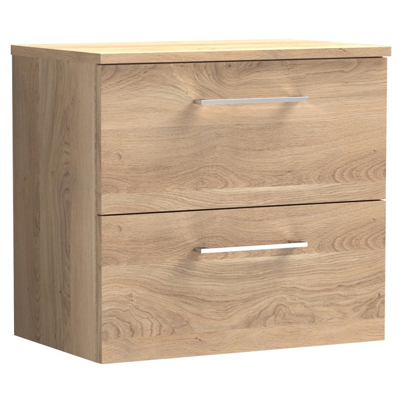 Arno 600mm Wall Hung Double Drawer Worktop Vanity Units