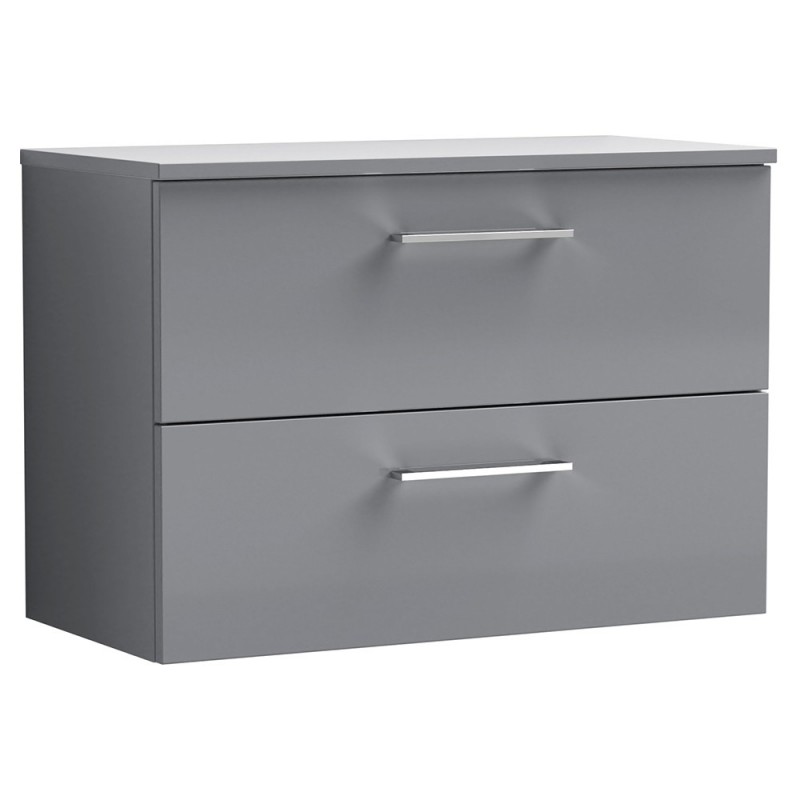 Arno 800mm Wall Hung Double Drawer Worktop Vanity Units