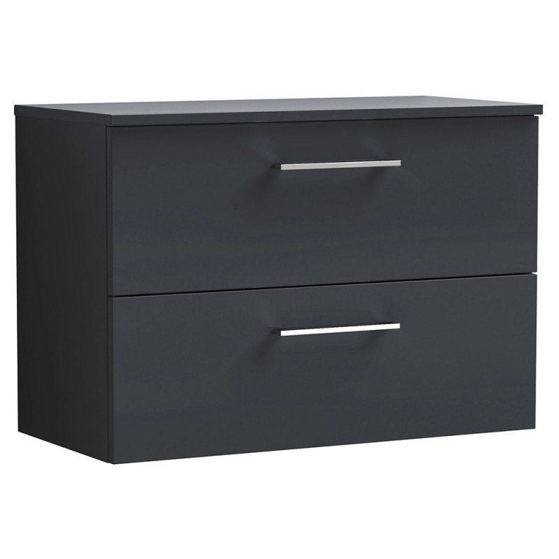 Arno 800mm Wall Hung Double Drawer Worktop Vanity Units