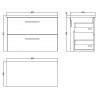 Arno 800mm Wall Hung Double Drawer Worktop Vanity Units