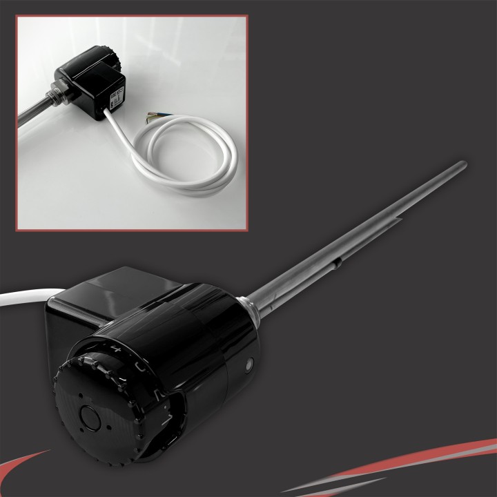 RICA "Atlantis" Black Thermostatic Electric Heating Element (150W, 300W & 600W)