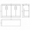 Arno 600mm Freestanding Cupboard Worktop Vanity Units