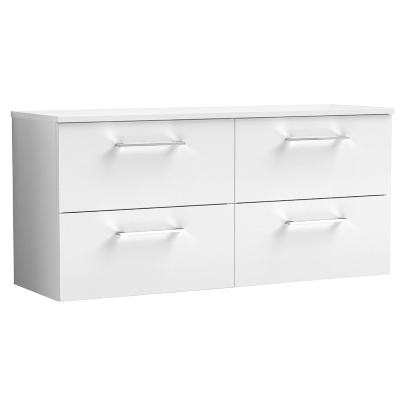 Arno 1200mm Wall Hung 4-Drawer Double Basin Worktop Vanity Units