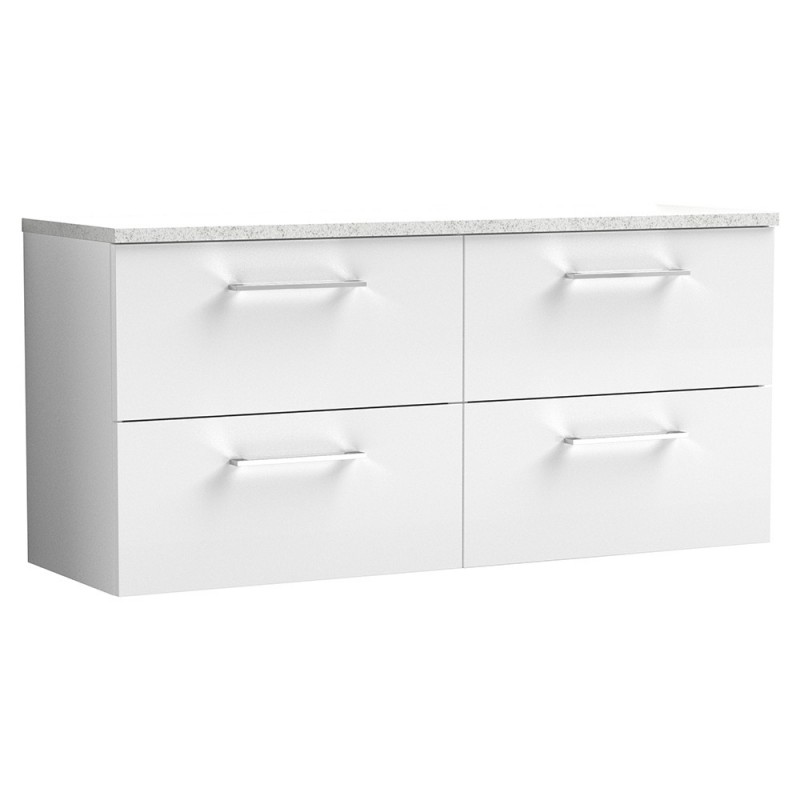 Arno 1200mm Wall Hung Four Drawer Double Basin Worktop Vanity Units