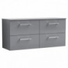 Arno 1200mm Wall Hung 4-Drawer Double Basin Worktop Vanity Units