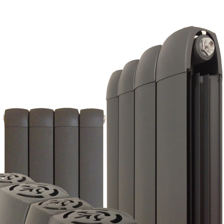 335mm (w) x 1800mm (h) Vesuvius Anthracite Aluminium Rad