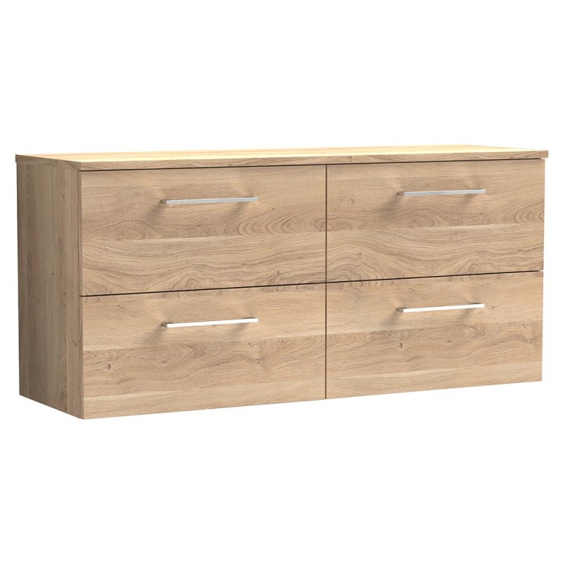 Arno 1200mm Wall Hung 4-Drawer Double Basin Worktop Vanity Units