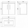 Arno 600mm Wall Hung Cupboard Vanity Units