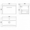 Arno 600mm Wall Hung Single Drawer Vanity Units