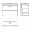 Arno 800mm Wall Hung Double Drawer Vanity Units