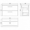 Arno 800mm Wall Hung Double Drawer Vanity Units