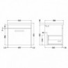 Athena 500mm Wall Hung Drawer Vanity Units