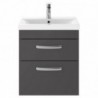 Athena 500mm Wall Hung Double Drawer Vanity Units