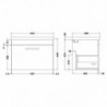 Athena 600mm Wall Hung Drawer Vanity Units