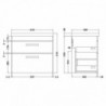 Athena 600mm Wall Hung Double Drawer Vanity Units