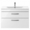 Athena 800mm Wall Hung Double Drawer Vanity Units