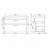 Athena 800mm Wall Hung Double Drawer Vanity Units