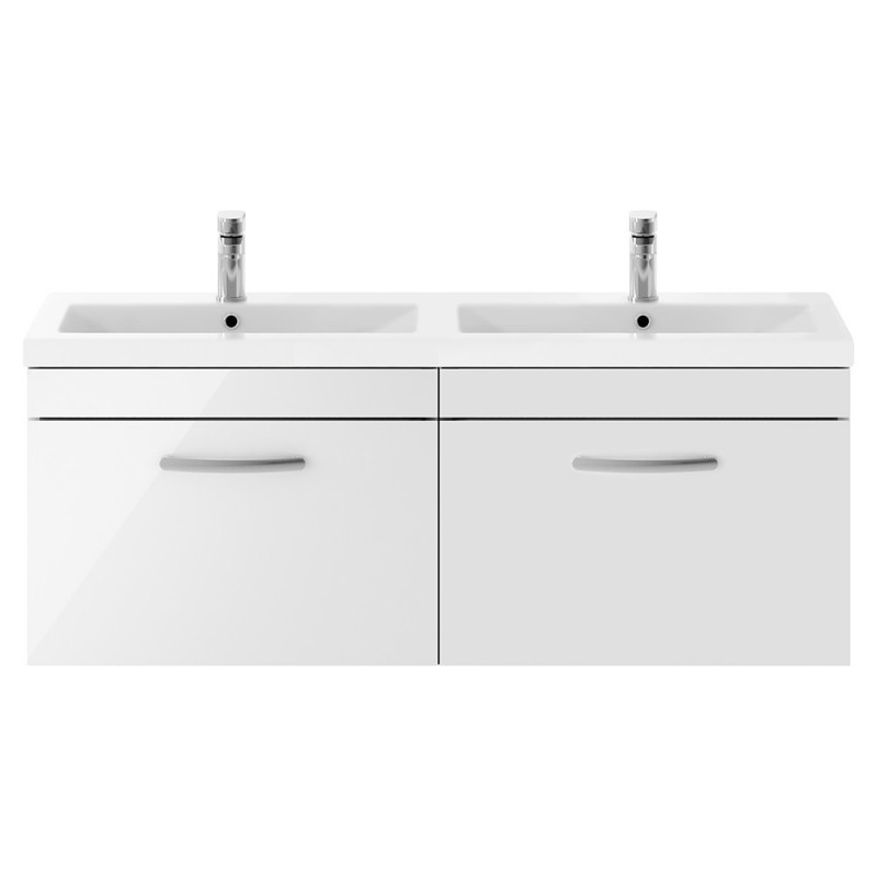 Athena 1200mm Wall Hung 2-Drawer Double Basin Vanity Units