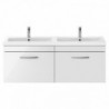 Athena 1200mm Wall Hung 2-Drawer Double Basin Vanity Units