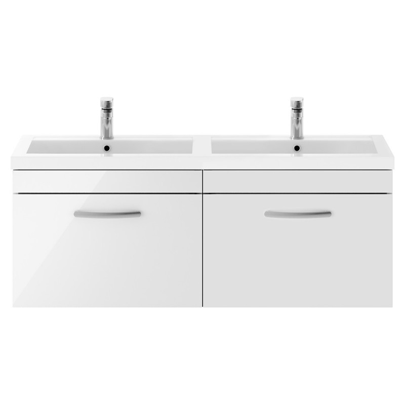 Athena 1200mm Wall Hung Double Drawer Double Basin Vanity Units