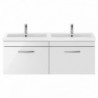 Athena 1200mm Wall Hung Double Drawer Double Basin Vanity Units