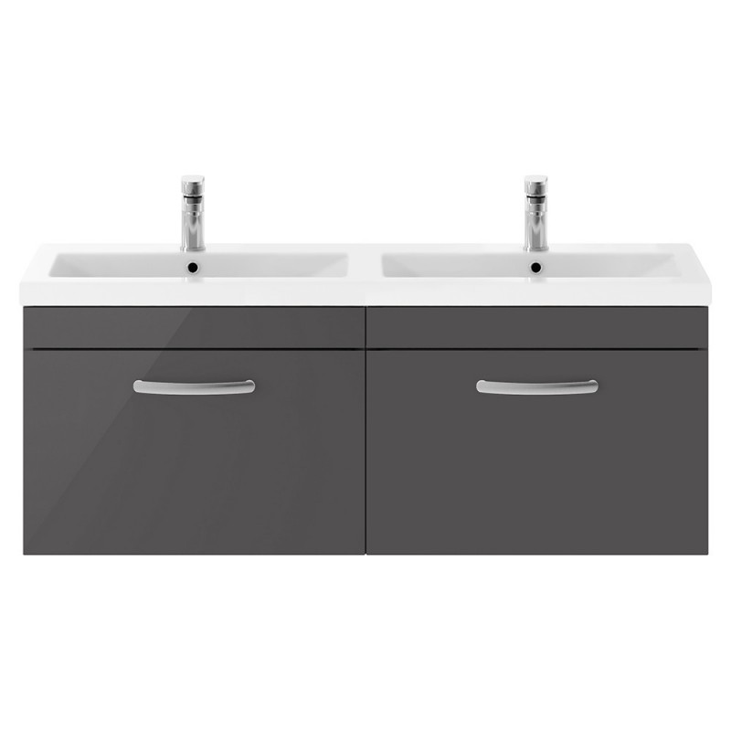 Athena 1200mm Wall Hung Double Drawer Double Basin Vanity Units