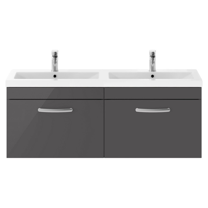 Athena 1200mm Wall Hung Double Drawer Double Basin Vanity Units