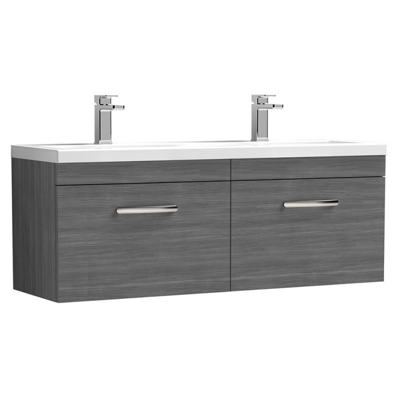 Athena 1200mm Wall Hung Double Drawer Double Basin Vanity Units