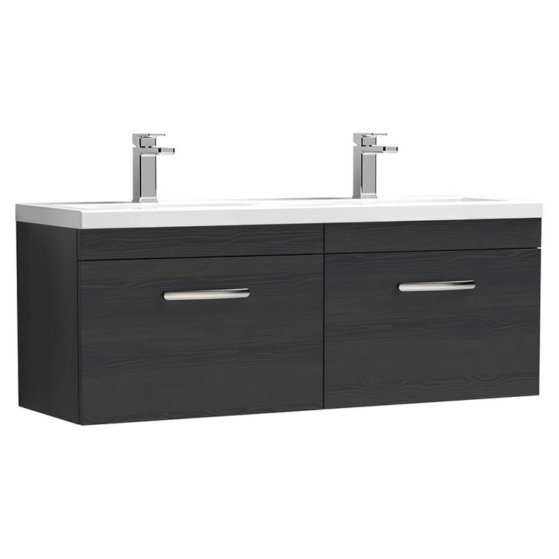 Athena 1200mm Wall Hung Double Drawer Double Basin Vanity Units